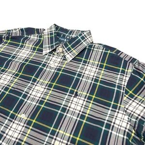 Ralph Lauren Classic Fit Plaid Button Down Shirt Mens XL Blue Yellow Green
